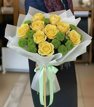 Букет цветов из:  Хризантемы и Розы в Губастово