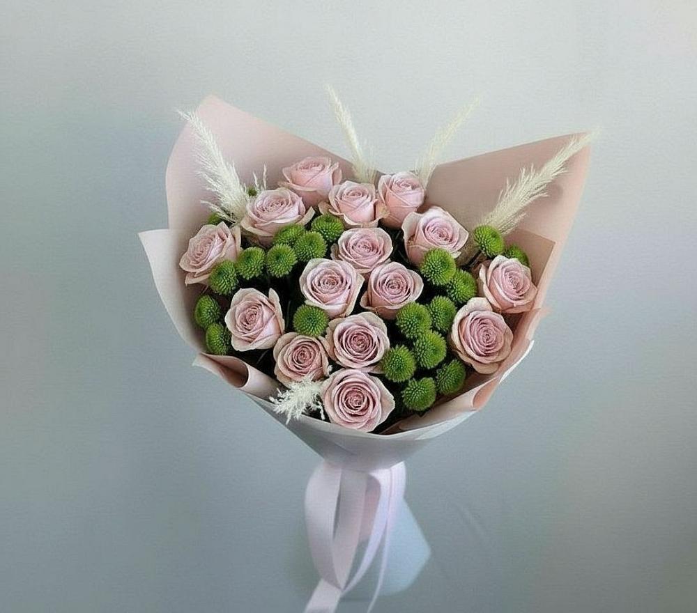 Букет цветов из: Розы и Хризантемы в Губастово