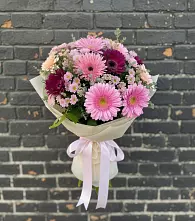 Букет цветов из:  Герберы и Хризантемы в Губастово