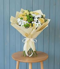 Букет цветов из:  Хризантемы и Розы в Губастово