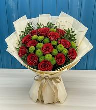 Букет цветов из:  Розы и Хризантемы в Губастово