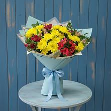 Букет цветов из:  Альстромерии и Хризантемы в Губастово