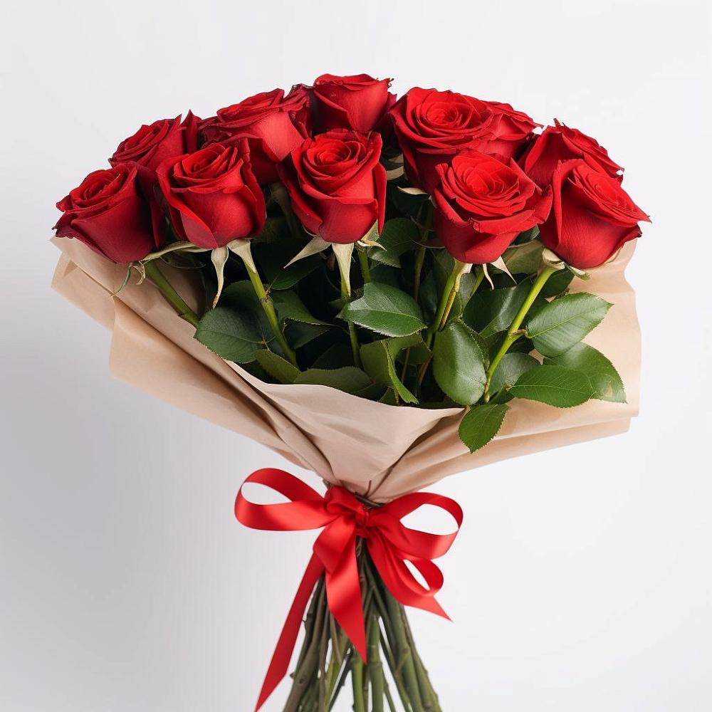 Букет 11 Красных роз Эдлесс Лав в Губастово